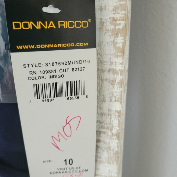 Donna Ricco NWT navy dress size 10 - Picture 3 of 6